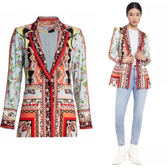 Alice + Olivia Jackets & Blazers - Alice and Olivia “Nate Floral Linen Blazer”